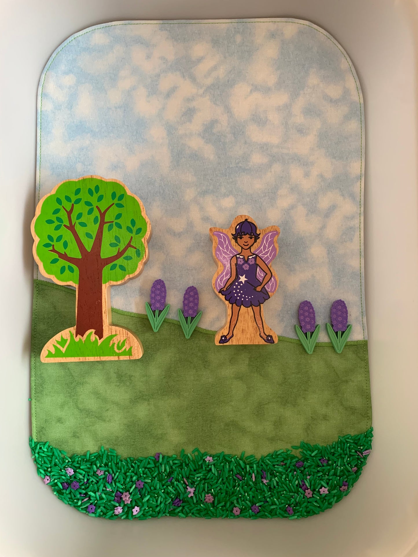 Grass & Sky Play Mat - MADE TO ORDER -  Light Green reverse