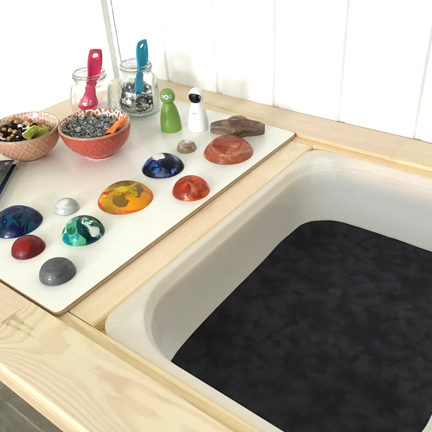 Purple & Black Tray Play Mat - MADE TO ORDER - Reversible Play mat