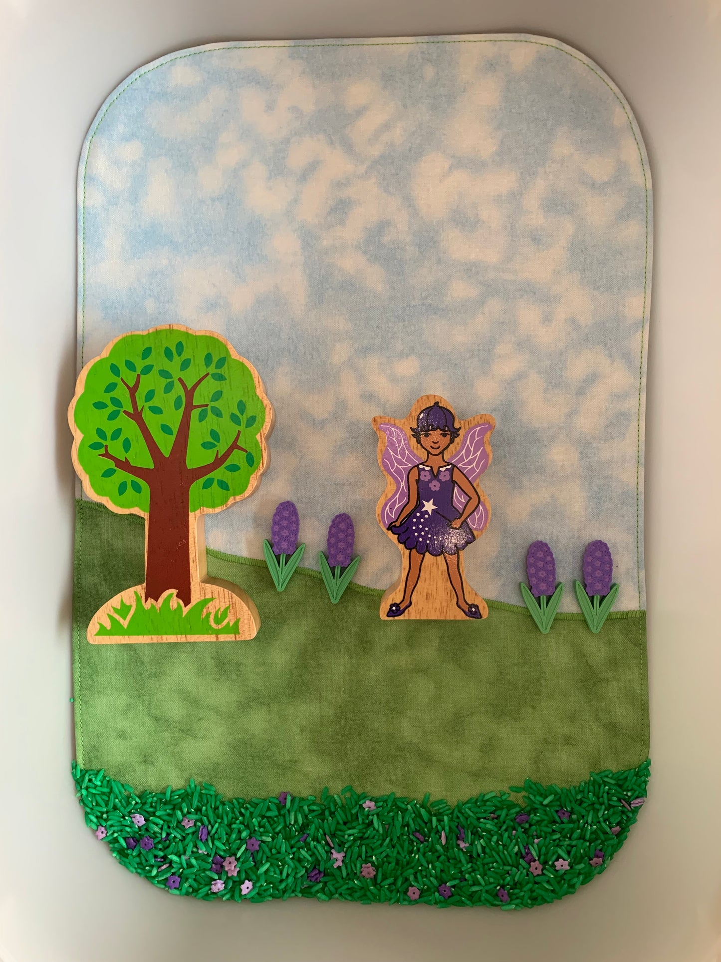 Grass & Sky Play Mat - MADE TO ORDER -  Light Green reverse