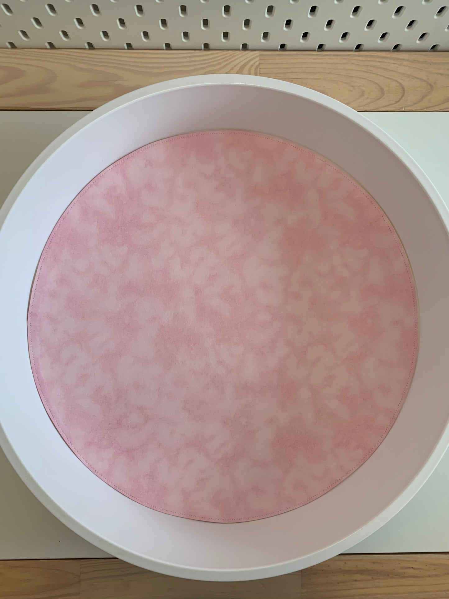 Circular Play Mat - Light Pink & Sand - MADE TO ORDER - Reversible Play Mat