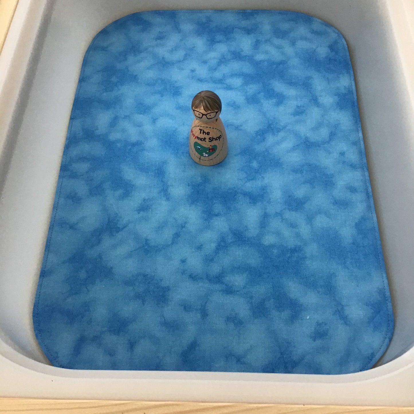 Lake Play Mat - MADE TO ORDER -  Mid Blue reverse