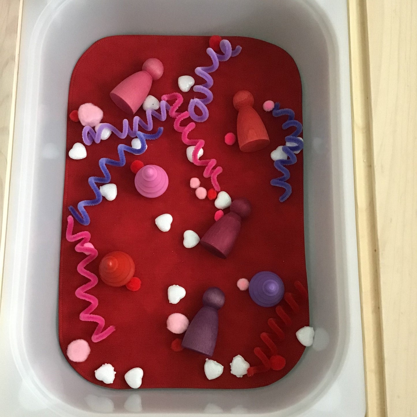 Red & Brown Tray Play Mat - MADE TO ORDER - Reversible Play mat