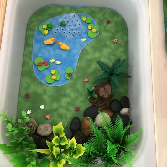 Lake Play Mat - MADE TO ORDER -  Mid Blue reverse