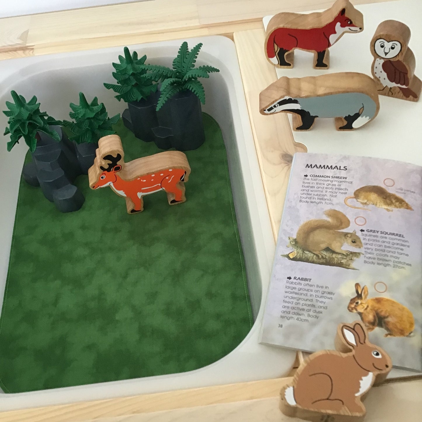Black & Dark Green Tray Play Mat - Made to Order - UKCA/CE Tested  - Reversible Play mat - Tray Play Mat