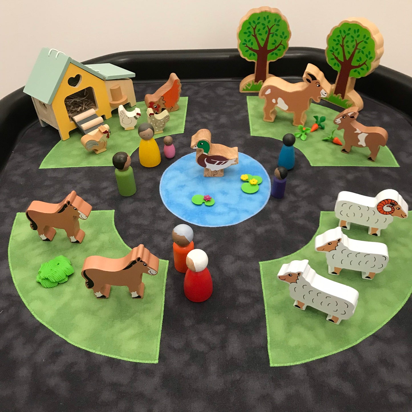 Tuff Tray Play Mat - Made to Order - Dark Green reverse