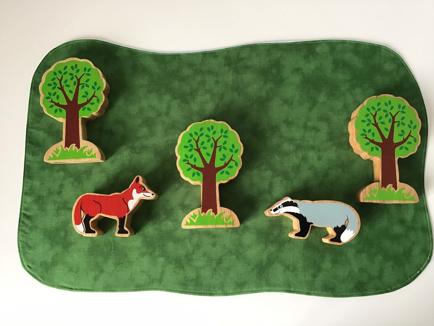 Desert Island Play Mat - MADE TO ORDER - Deep Blue & Dark Green