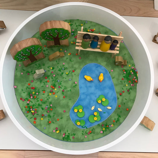 Lake Circular Play Mat - MADE TO ORDER - Reversible Play Mat