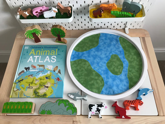 World or River Circular Play Mat - IN STOCK - Light Green Reverse
