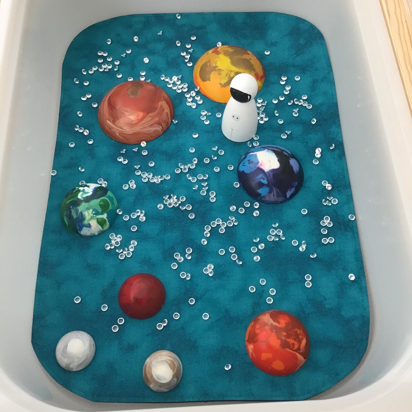 Jade & Black Tray Play Mat - MADE TO ORDER - Reversible Play mat