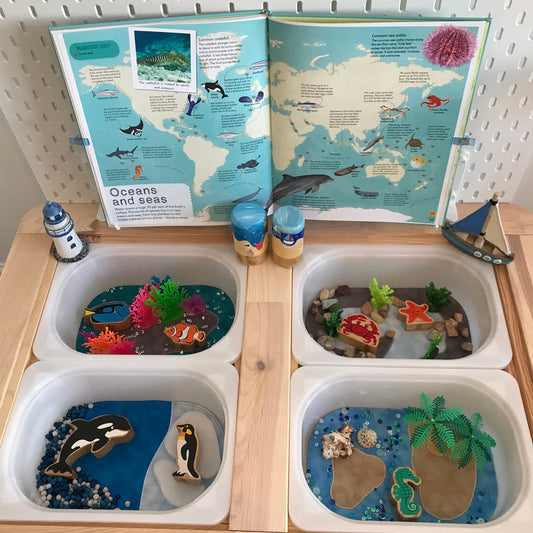 Four Ocean Mini Tray Play Mat Set - IN STOCK - Reversible