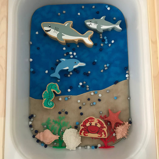 Beach Play Mat - MADE TO ORDER - Dark Green Reverse
