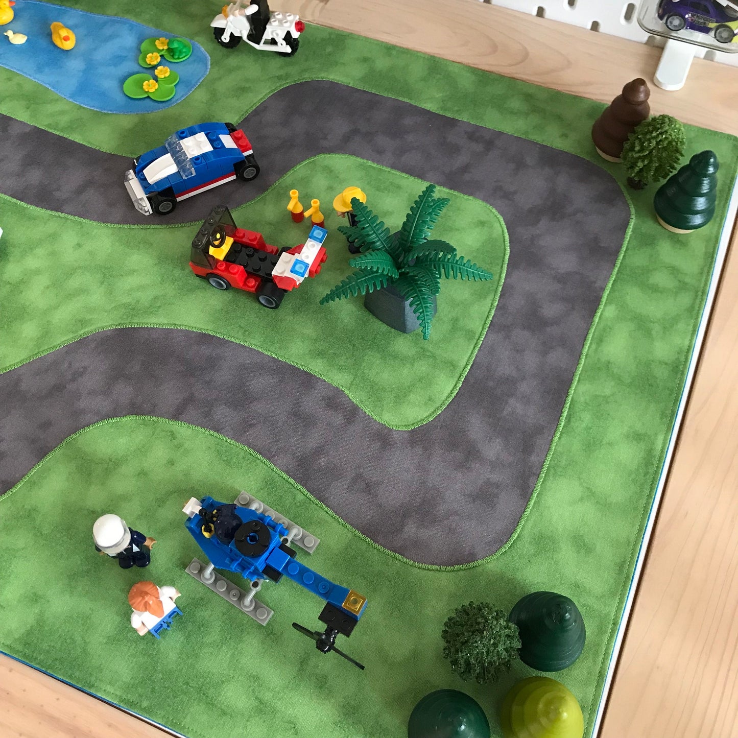 Extra Large Track/Road Play Mat - Made to Order - UKCA/CE Tested - Reversible Play Mat - Deep Blue Reverse