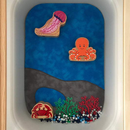 Under the Sea/Rockpool Play Mat - Made to Order - UKCA Tested - Reversible Play Mat