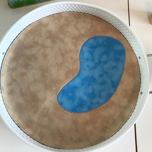 Lake Circular Play Mat - MADE TO ORDER - Deep Blue Reverse