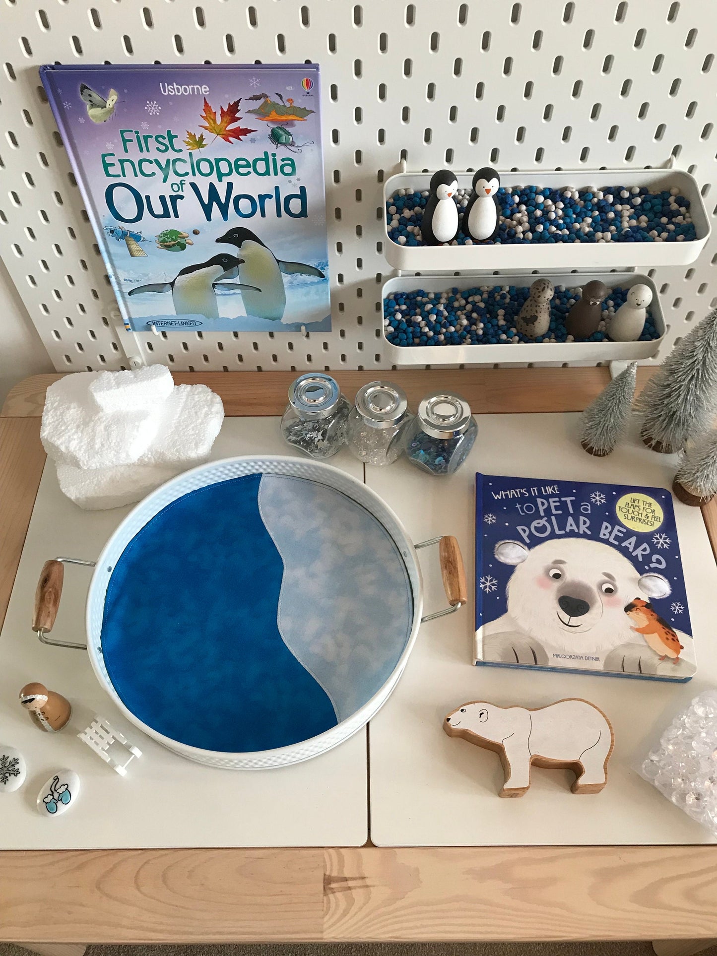 Polar Circular Play Mat - MADE TO ORDER -  Light Green Reverse