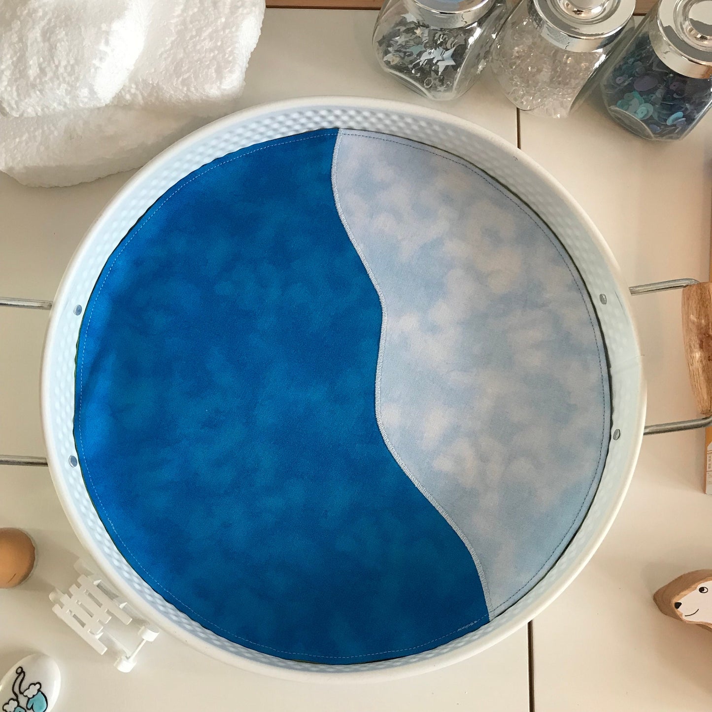 Polar Circular Play Mat - MADE TO ORDER -  Light Green Reverse