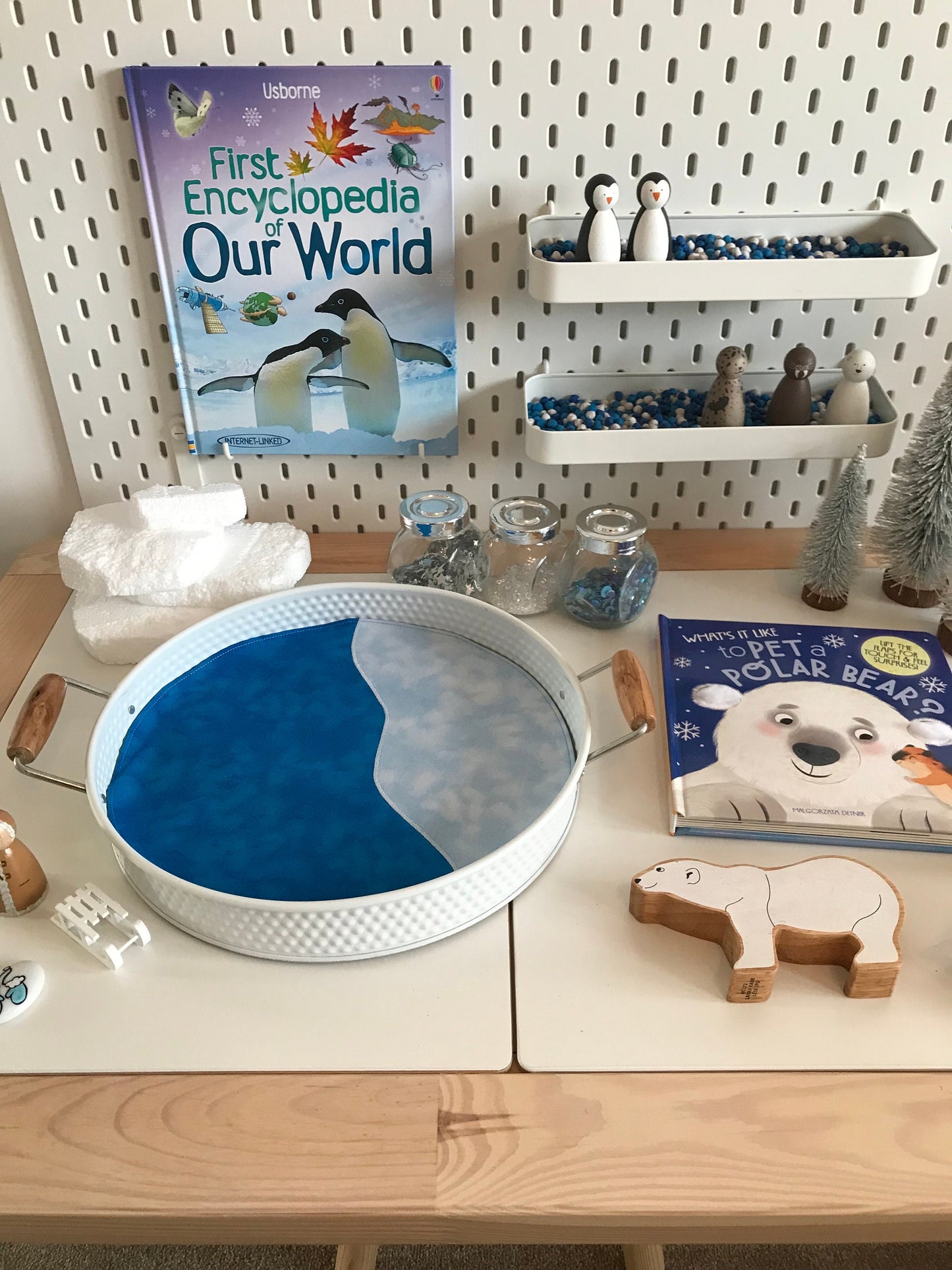 Polar Circular Play Mat - MADE TO ORDER -  Light Green Reverse