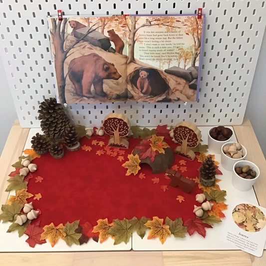 Large  Red & Brown Open Ended Play Mat - MADE TO ORDER - Reversible Play Mat