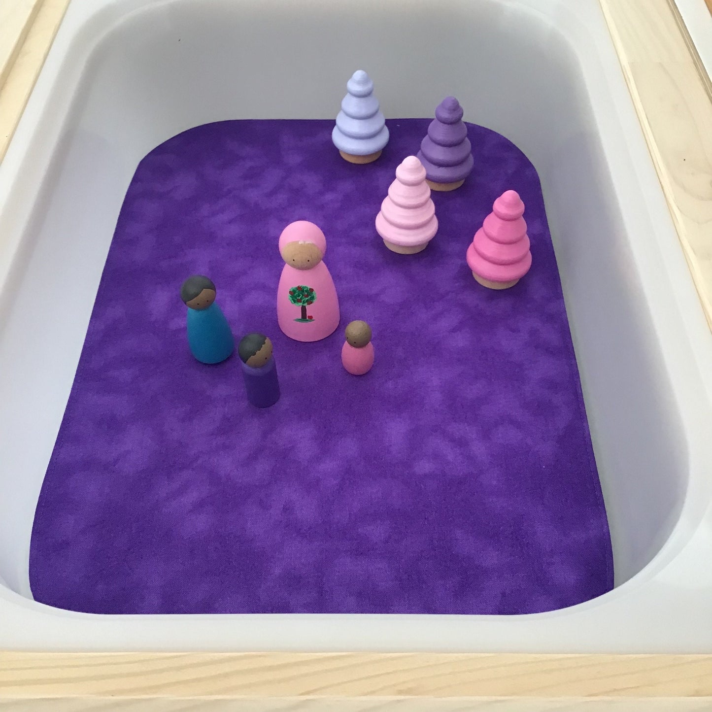 Purple & Black Tray Play Mat - MADE TO ORDER - Reversible Play mat