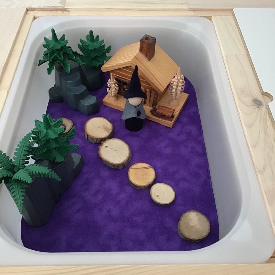 Purple & Black Tray Play Mat - MADE TO ORDER - Reversible Play mat